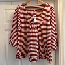Old Navy Red/White Striped 3/4